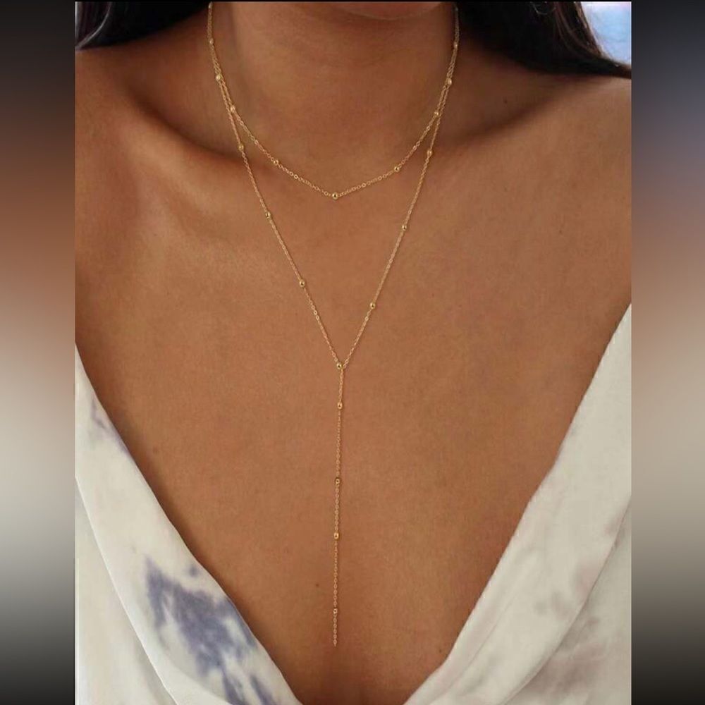 Chain drop necklace  #1042